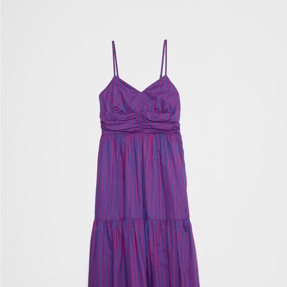 Banana Republic Factory Purple and Pink Striped Dress